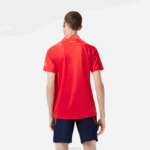 Lacoste polo tricolor tênis x novak djokovic homens laranja vermelho laranja xij 88BL236 - Image 3