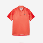 Lacoste polo tricolor tênis x novak djokovic homens laranja vermelho laranja xij 88BL236 - Image 4
