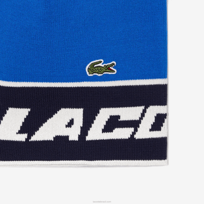 Lacoste pompom e gorro color block mulheres azul marinho branco st1 88BL2914 - Image 2