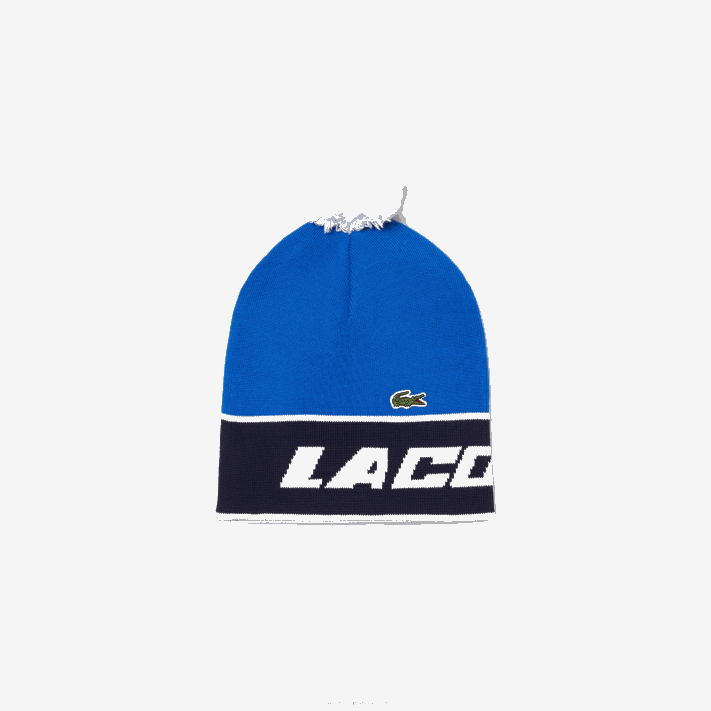 Lacoste pompom e gorro color block mulheres azul marinho branco st1 88BL2914 - Image 1