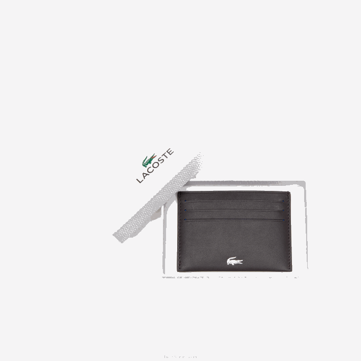 Lacoste porta cartão de couro fitzgerald homens marrom escuro 028 88BL2051 - Image 3