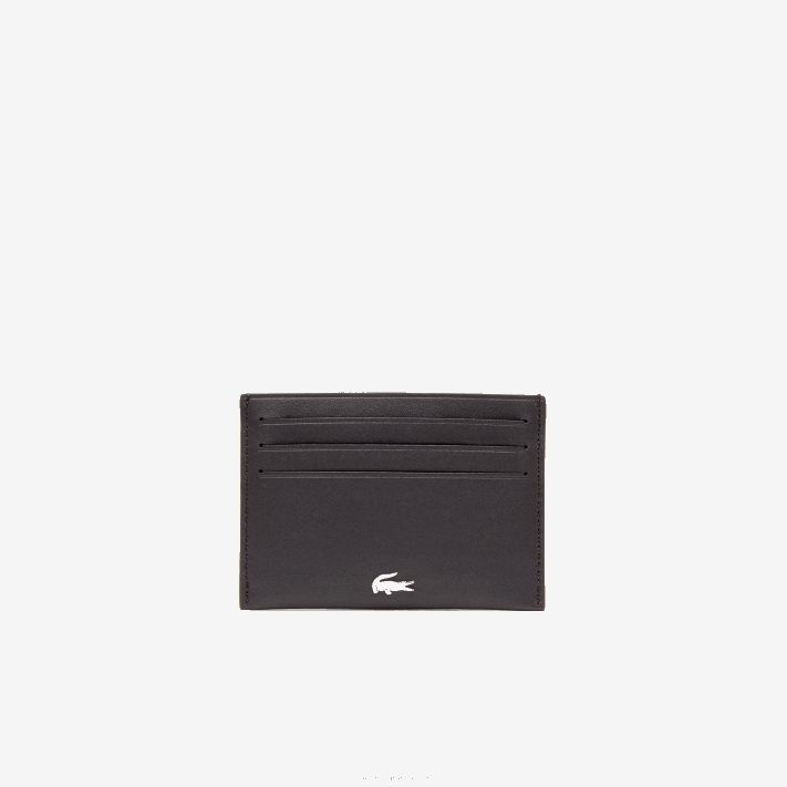 Lacoste porta cartão de couro fitzgerald homens marrom escuro 028 88BL2051 - Image 1