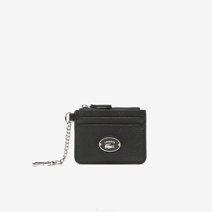 Lacoste porta-cartões de couro granulado com mosquetão mulheres preto 000 88BL2810 - Image 1
