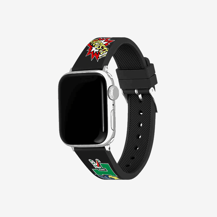Lacoste pulseira de relógio de maçã com estampa de quadrinhos de silicone homens preto 000 88BL2344 - Image 2