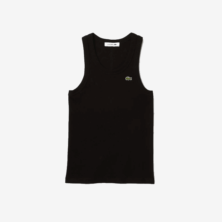 Lacoste regata de algodão orgânico slim fit mulheres preto 031 88BL2421 - Image 4