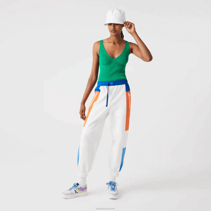 Lacoste regata de malha canelada sem costura mulheres ldm verde 88BL2647 - Image 2