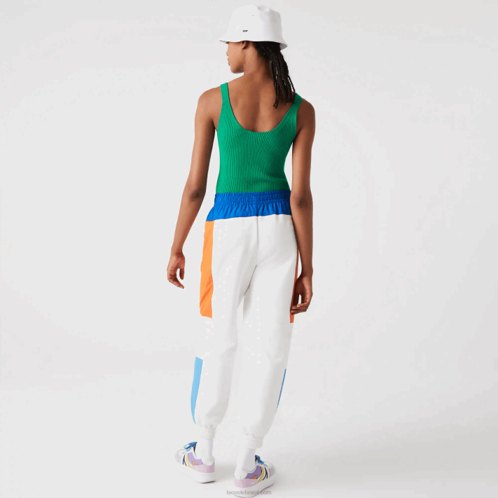 Lacoste regata de malha canelada sem costura mulheres ldm verde 88BL2647 - Image 4