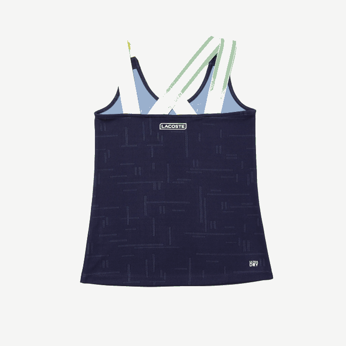 Lacoste regata esportiva justa mulheres azul marinho branco 2hc 88BL2594 - Image 2