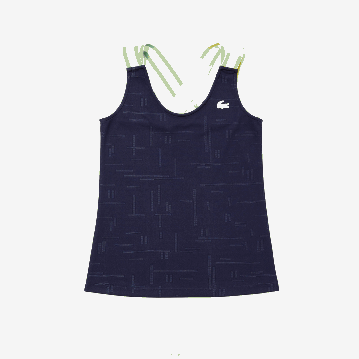 Lacoste regata esportiva justa mulheres azul marinho branco 2hc 88BL2594 - Image 1