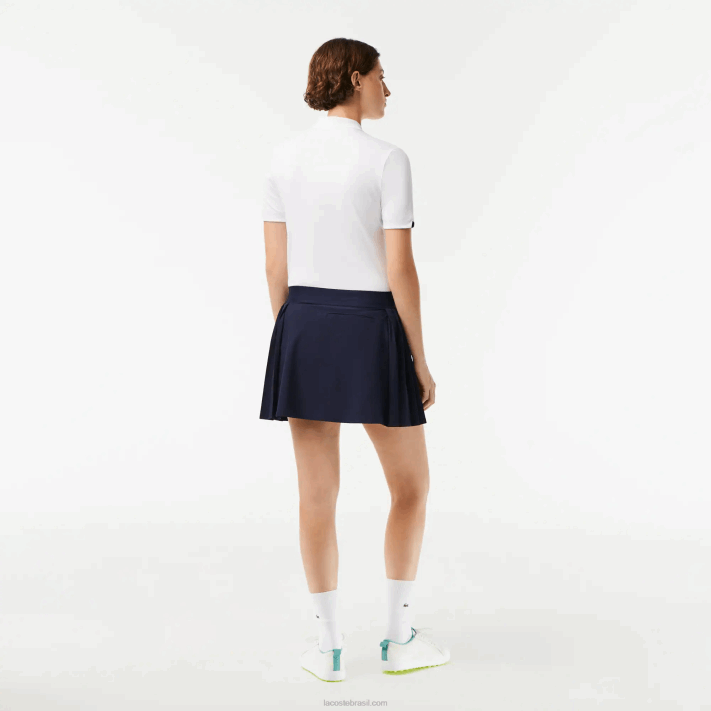 Lacoste saia de golfe curta embutida esportiva mulheres azul marinho 423 88BL2420 - Image 3