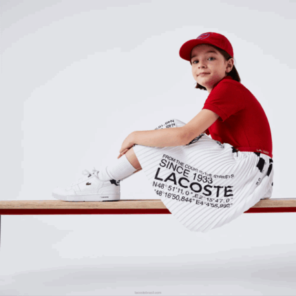 Lacoste saia plissada de jérsei garotas branco 001 88BL3291