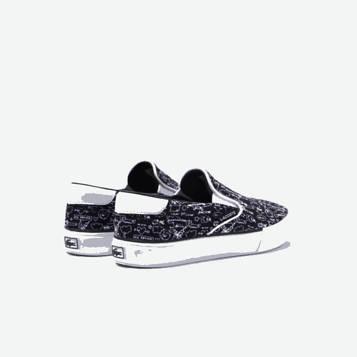 Lacoste salto servir têxtil deslizamento crianças preto e branco 312 88BL3234 - Image 3