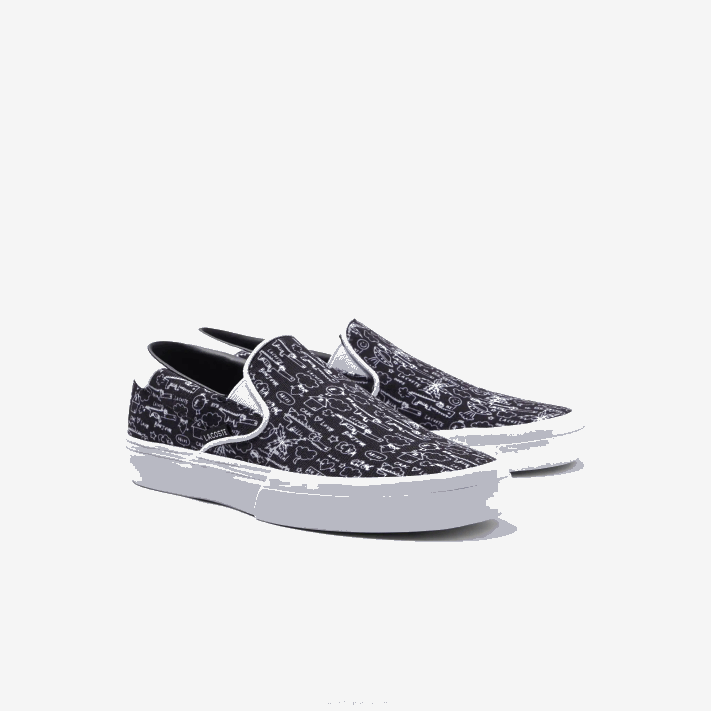 Lacoste salto servir têxtil deslizamento juniores preto e branco 312 88BL3322 - Image 2