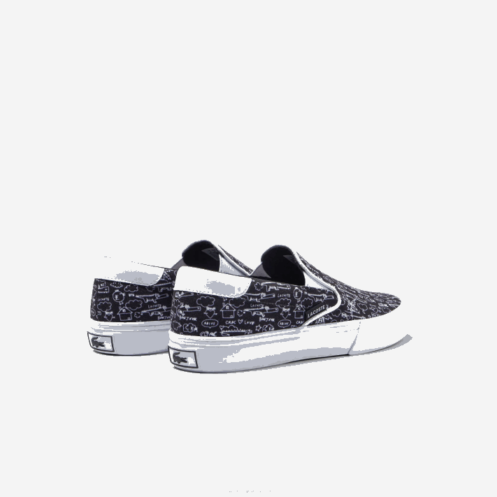 Lacoste salto servir têxtil deslizamento juniores preto e branco 312 88BL3322 - Image 3