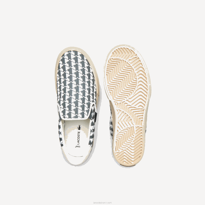 Lacoste salto servir têxtil deslizamento mulheres off white & white 03a 88BL2723 - Image 4