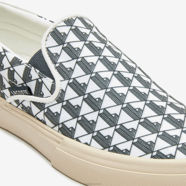 Lacoste salto servir têxtil deslizamento mulheres off white & white 03a 88BL2723 - Image 6