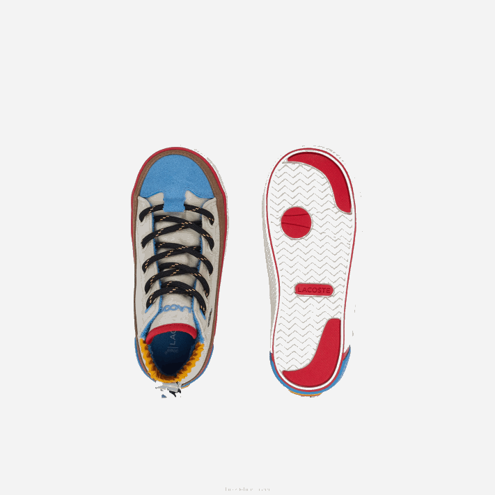 Lacoste sapatos ao ar livre em tecido de inverno gripshot bebês off white & amarelo ht3 88BL2986 - Image 3
