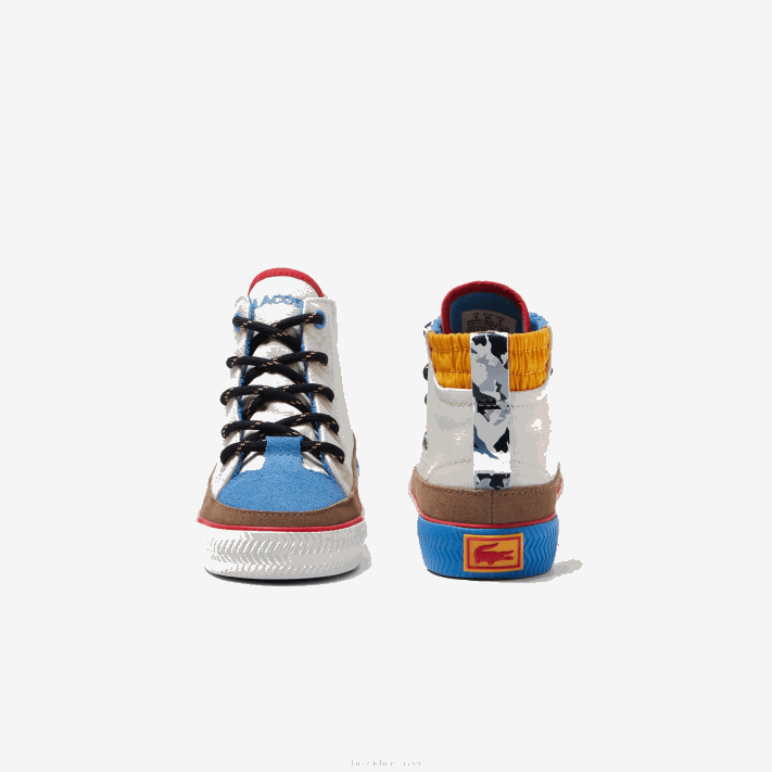 Lacoste sapatos ao ar livre em tecido de inverno gripshot bebês off white & amarelo ht3 88BL2986 - Image 4