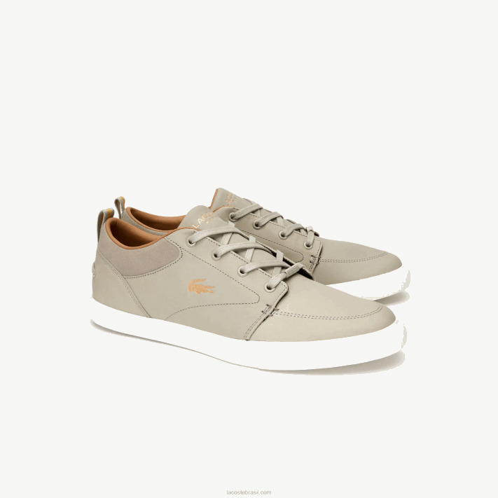 Lacoste sapatos de barco de couro bayliss homens off white 18c 88BL1719 - Image 2