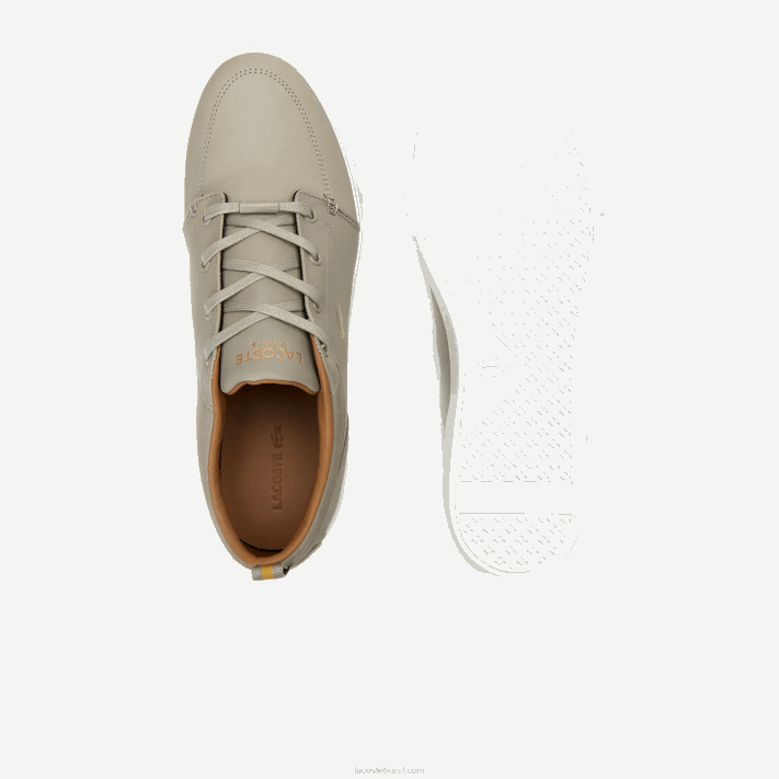 Lacoste sapatos de barco de couro bayliss homens off white 18c 88BL1719 - Image 3