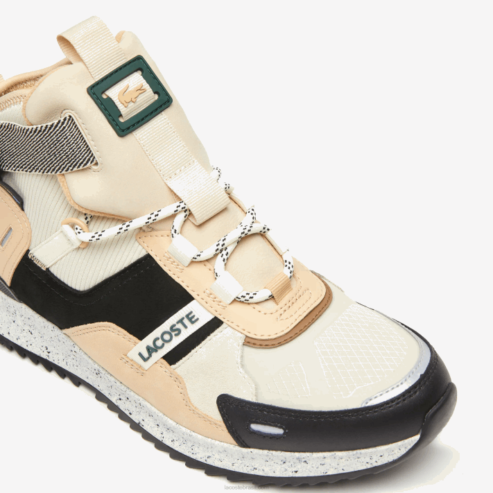 Lacoste sapatos outdoor run breaker em couro color-pop homens preto e off white 454 88BL1792 - Image 6
