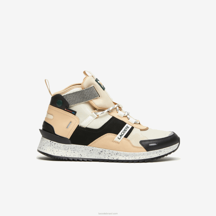 Lacoste sapatos outdoor run breaker em couro color-pop homens preto e off white 454 88BL1792 - Image 1