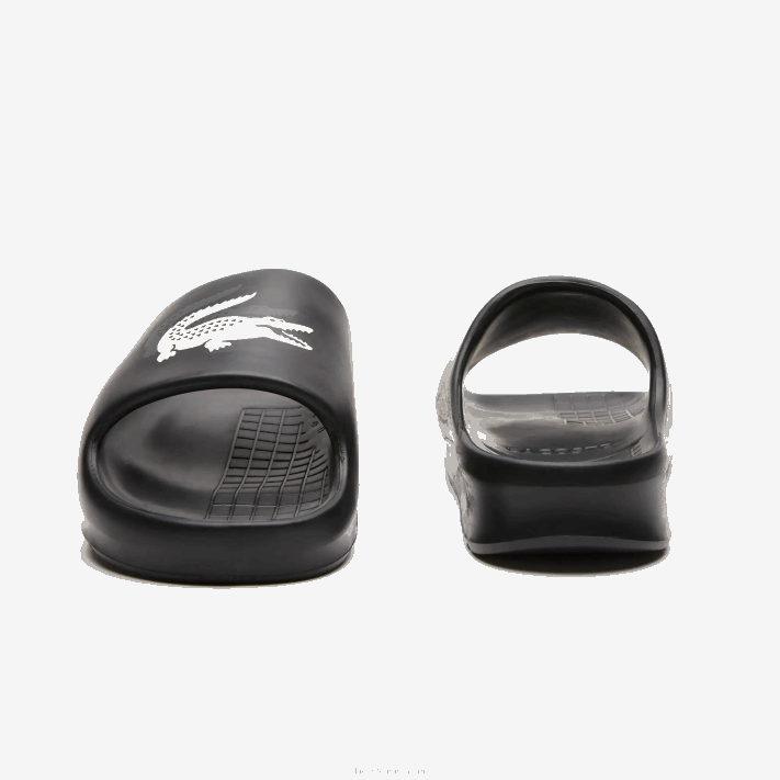 Lacoste servir slides 2.0 evo sintético colorblock slides homens preto e off white 454 88BL1740 - Image 5