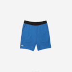 Lacoste short esportivo jacquard com cintura elástica contrastante homens azul preto branco x0b 88BL1564 - Image 4