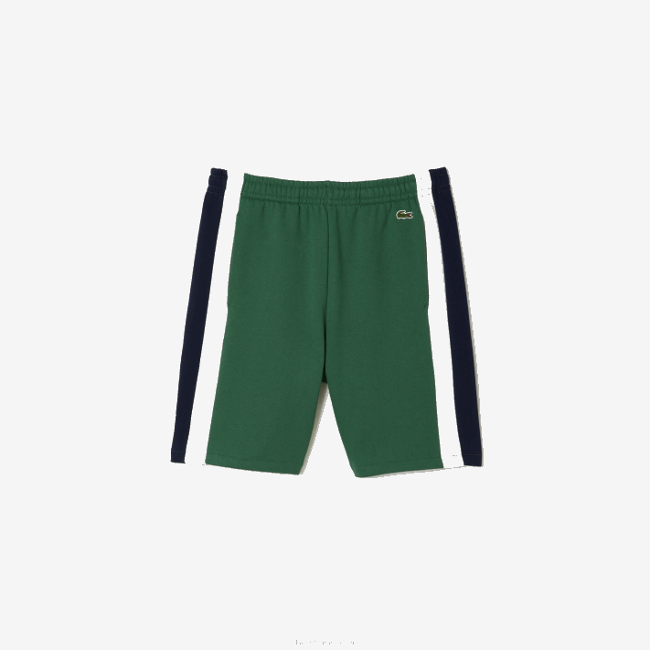 Lacoste shorts colorblock de lã escovada homens verde azul marinho branco wn7 88BL456 - Image 4