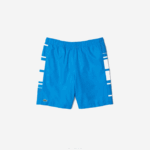 Lacoste shorts de faixas laterais estampadas esportivas homens azul branco 8px 88BL1595 - Image 5