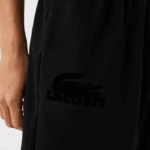 Lacoste shorts de lã de algodão de crocodilo de veludo homens preto c31 88BL1480 - Image 4