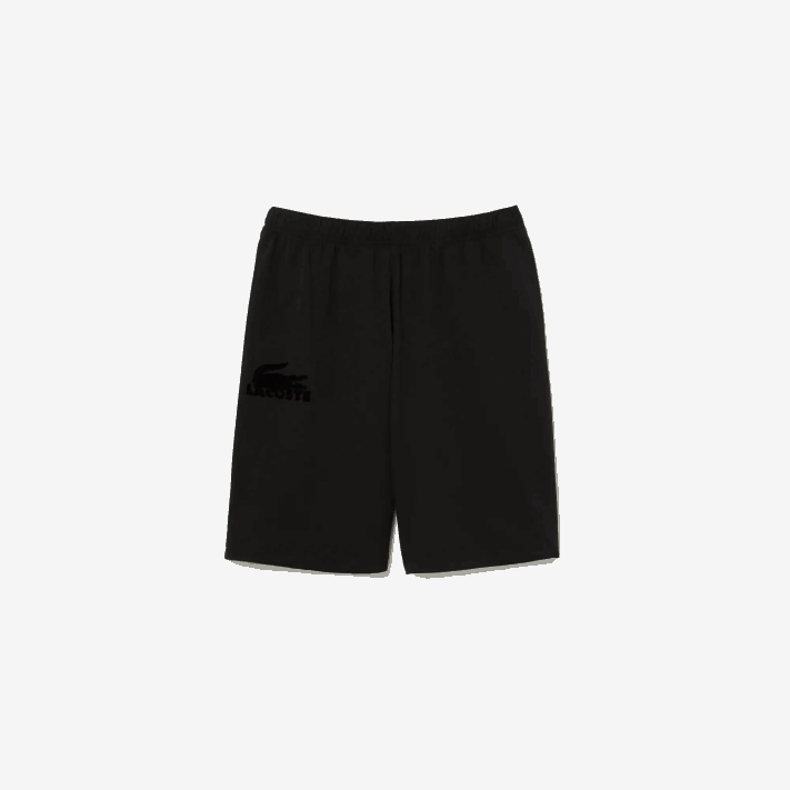 Lacoste shorts de lã de algodão de crocodilo de veludo homens preto c31 88BL1480 - Image 5