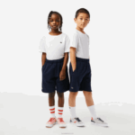 Lacoste shorts de lã de algodão escovado orgânico crianças azul marinho 166 88BL3100