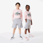 Lacoste shorts de lã de algodão escovado orgânico crianças chine cinza cca 88BL3101