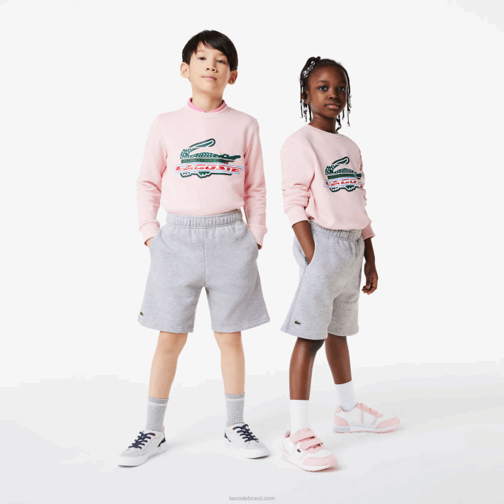 Lacoste shorts de lã de algodão escovado orgânico crianças chine cinza cca 88BL3101 - Image 1