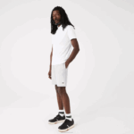 Lacoste shorts de lã de algodão escovado orgânico homens chine cinza cca 88BL1432