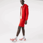 Lacoste shorts de lã de algodão escovado orgânico homens vermelho 240 88BL1373
