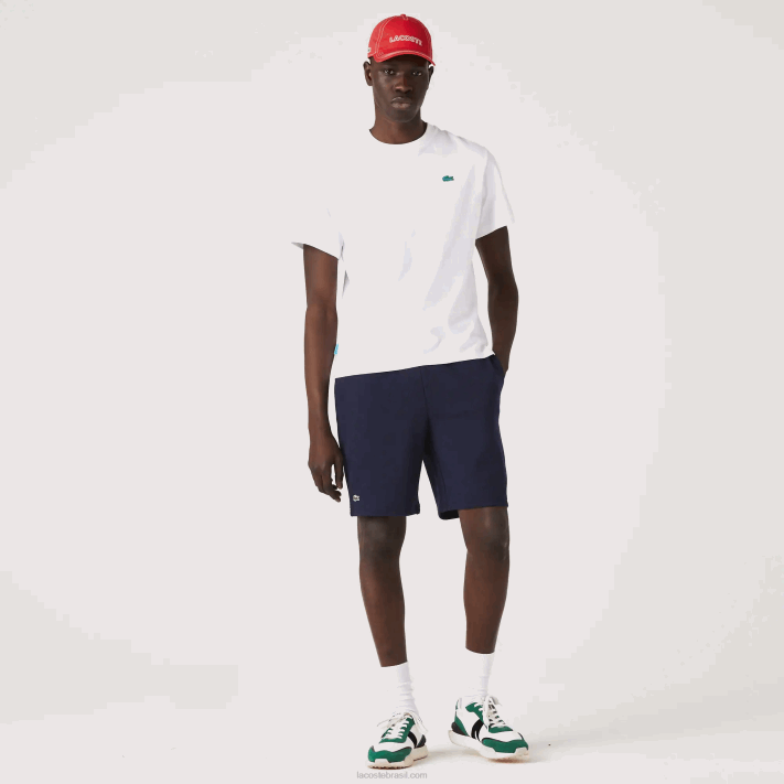 Lacoste shorts de lã de tênis esportivo homens azul marinho 166 88BL1338 - Image 1