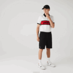 Lacoste shorts de lã de tênis esportivo homens preto 031 88BL1337