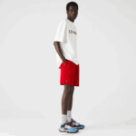 Lacoste shorts de lã de tênis esportivo homens vermelho 240 88BL1374