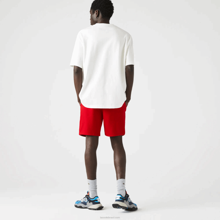 Lacoste shorts de lã de tênis esportivo homens vermelho 240 88BL1374 - Image 3