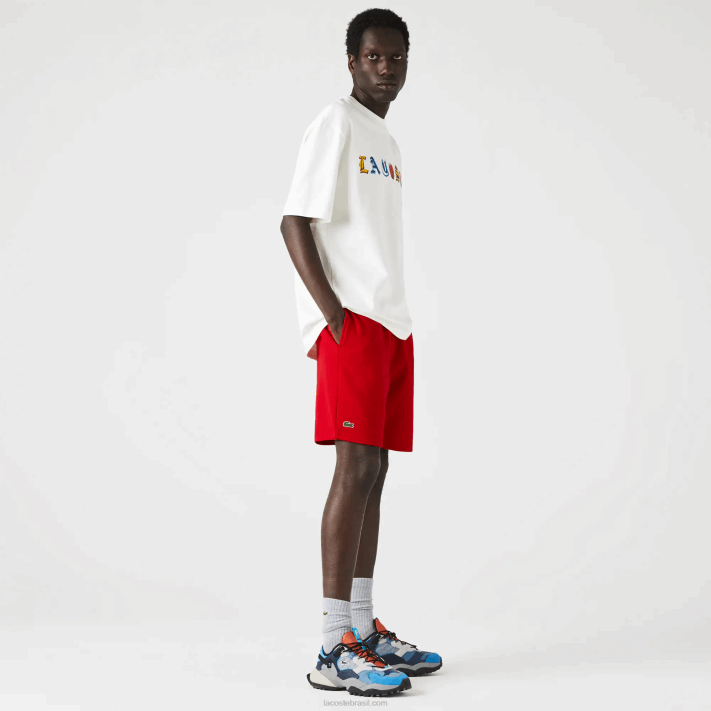 Lacoste shorts de lã de tênis esportivo homens vermelho 240 88BL1374 - Image 1