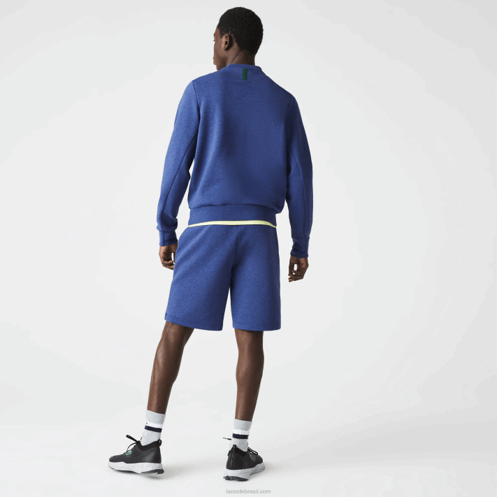 Lacoste shorts de mistura de algodão elástico homens chine azul hjd 88BL1392 - Image 3