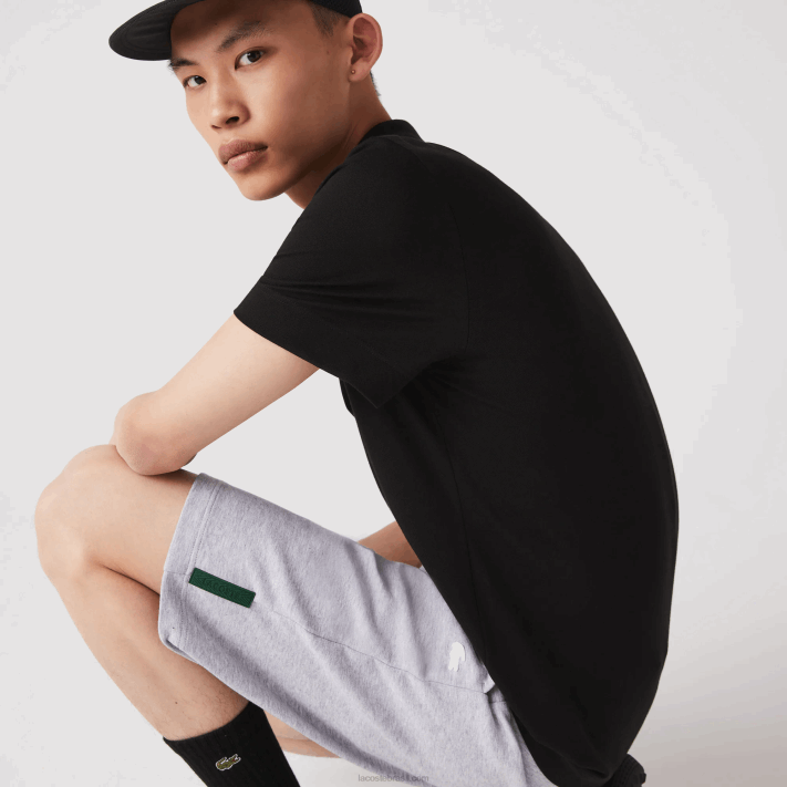 Lacoste shorts de mistura de algodão elástico homens chine cinza cca 88BL1391 - Image 2
