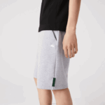 Lacoste shorts de mistura de algodão elástico homens chine cinza cca 88BL1391 - Image 4