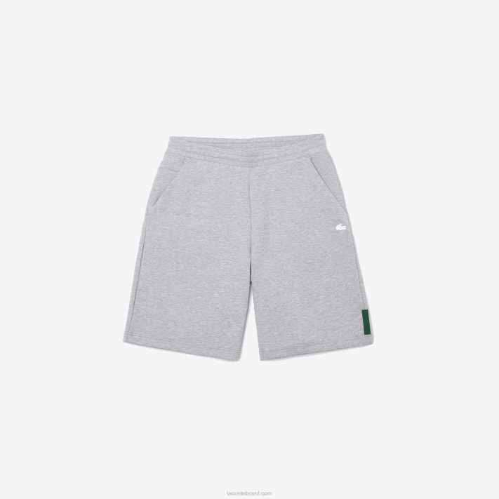 Lacoste shorts de mistura de algodão elástico homens chine cinza cca 88BL1391 - Image 5