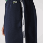 Lacoste shorts de mistura de lã de algodão com bandas de marca homens azul marinho 166 88BL1538 - Image 6