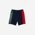 Lacoste shorts de mistura de lã de algodão de marca homens azul marinho vermelho verde bls 88BL1515 - Image 5