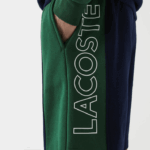 Lacoste shorts de mistura de lã de algodão de marca homens azul marinho vermelho verde bls 88BL1515 - Image 6