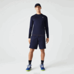 Lacoste shorts de tênis esportivos de tafetá homens azul marinho 166 88BL1334 - Image 2